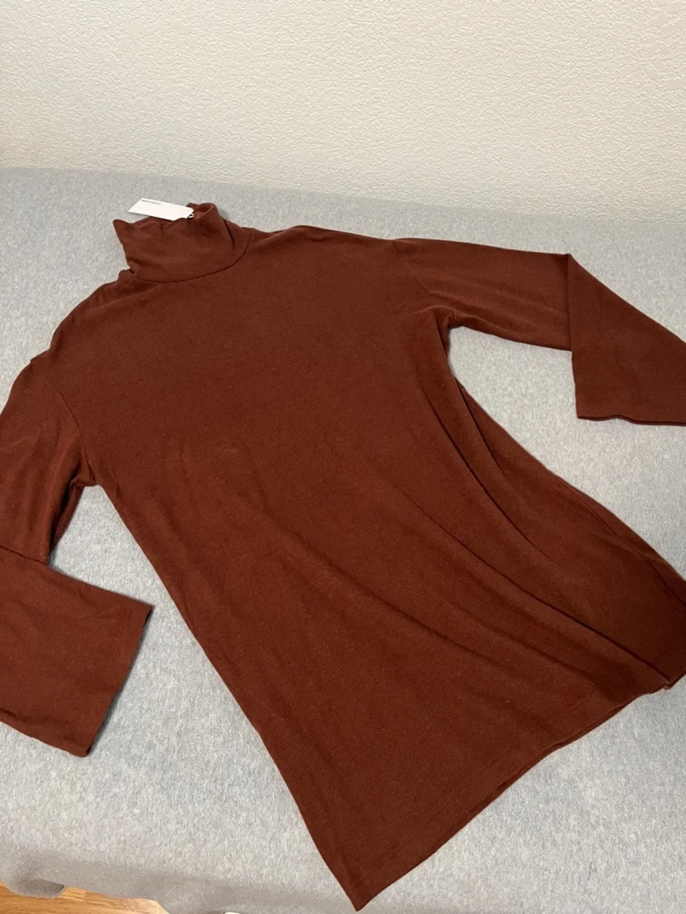 Reformation Aspen Mini Dress Womens Medium Brown Turtleneck Longsleeve - Picture 3 of 12
